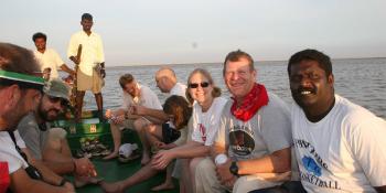 Jean Smith (center) with late husband Pat Smith (second from right) were part of U.S. volunteer team