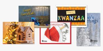 Holiday cards for Christmas, Hanukkah, Kwanzaa and more.