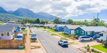 Habitat homes in Maui before they were burned in the August 2023 wildfire