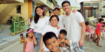 Kitchy Dy (left) and volunteers at Habitat community in Bistekville 4, Quezon City, Philippines in November 2019