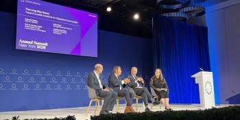 Jonathan Reckford and other panelists sitting on stage at Concordia Summit.