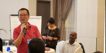 Habitat Singapore's acting board chair Alvin Liew at a Habitat conference on Batam, Indonesia