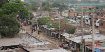 Duaripara informal settlement in Dhaka, Bangladesh.