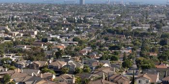 Aerial view of Long Beach, CA.