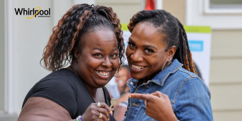 Latonya and friend at Habitat home ceremony