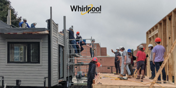 construction crew working on tiny home