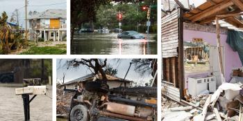 collage of disaster images.