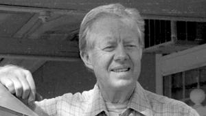 A close up of President Carter.
