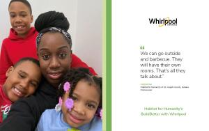 Christina and her kids smile in new home