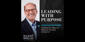 Promotional graphic with photo of Jonathan advertising appearance on Walker Webcast.