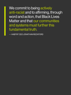 Quote graphic that reads: "We commit to being actively anti-racist and to affirming, through word and action, that Black Lives Matter and that our communities and systems must further this fundamental truth."
