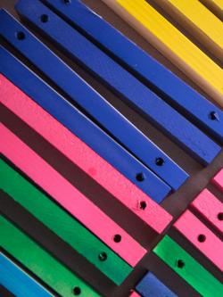 Colorful wooden slats