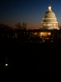 Capitol building in Washington, D.C. at sunset