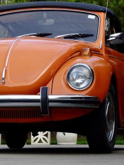 orange vintage Volkswagon Beetle 