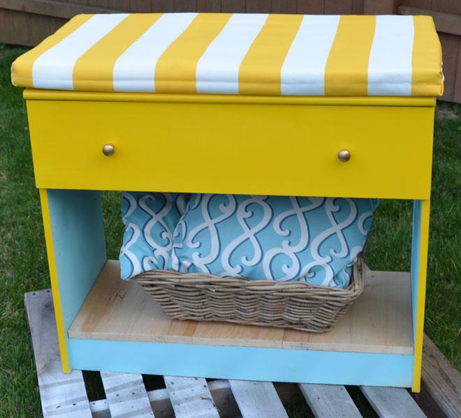 Another view of the storage bench