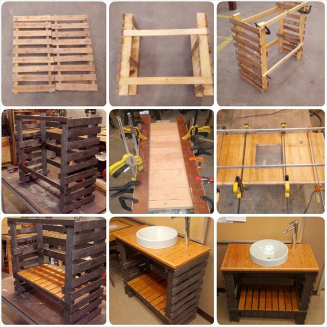 Make A Grill Stand Out Of Wood Pallet Habitat Re - How To Build A Bathroom Cabinet From Pallets