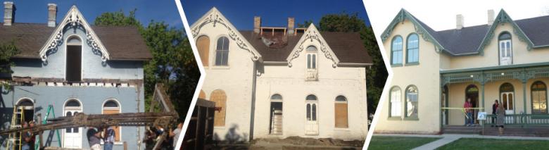 House before, during and after renovation