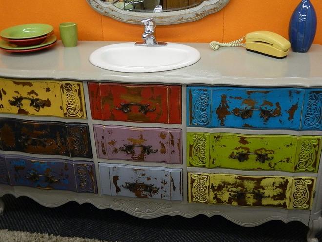 vintage dresser wet bar
