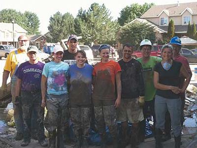 Group of St. Vrain Habitat disaster cleanup volunteers