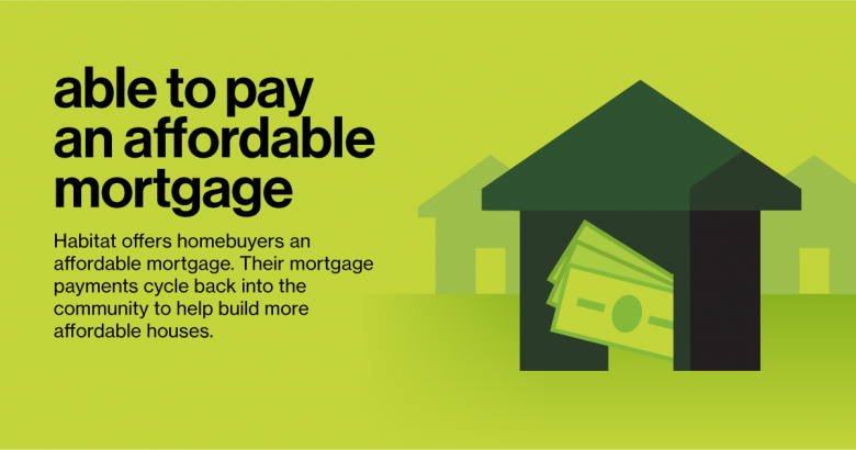 Able to pay an affordable mortgage: Qualifications for Habitat home ownership