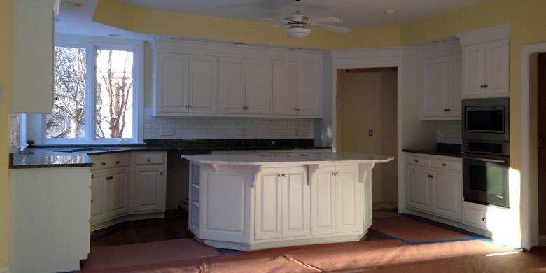 A kitchen becomes recycled building materials