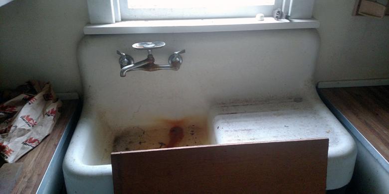 A salvaged sink
