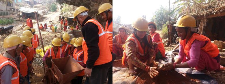 Training in compressed stabilized earth brick production