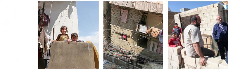 three images for three key areas: upgrading homes, upgrading communities, vocational training