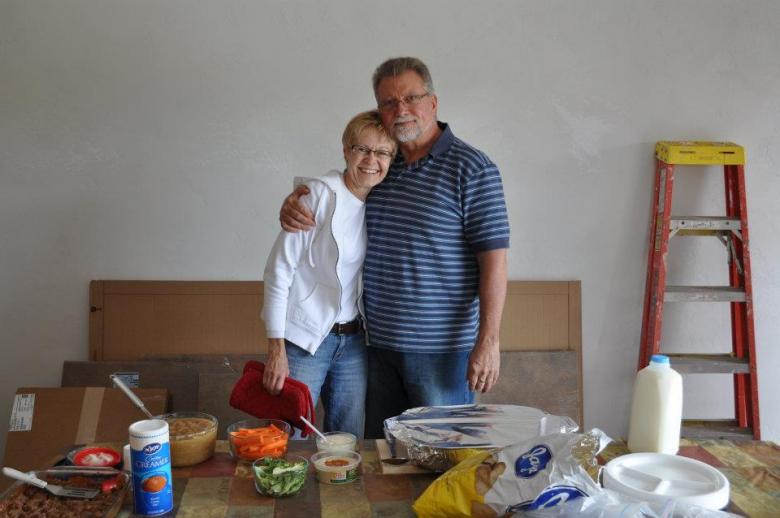 Volunteers bring lunch.