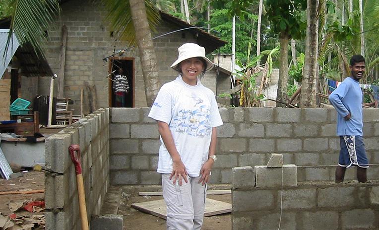 Hong Kong-based volunteer Olivia Wong on her first Habitat volunteer build in tsunami-hit Sri Lanka