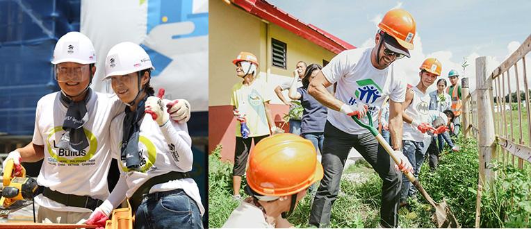 (Left) Habitat Korea's ambassadors Lee Jae-ryong and his wife Yoo Ho-jung; (right, with sunglasses) Habitat Philippines' ambassador Derek Ramsay.