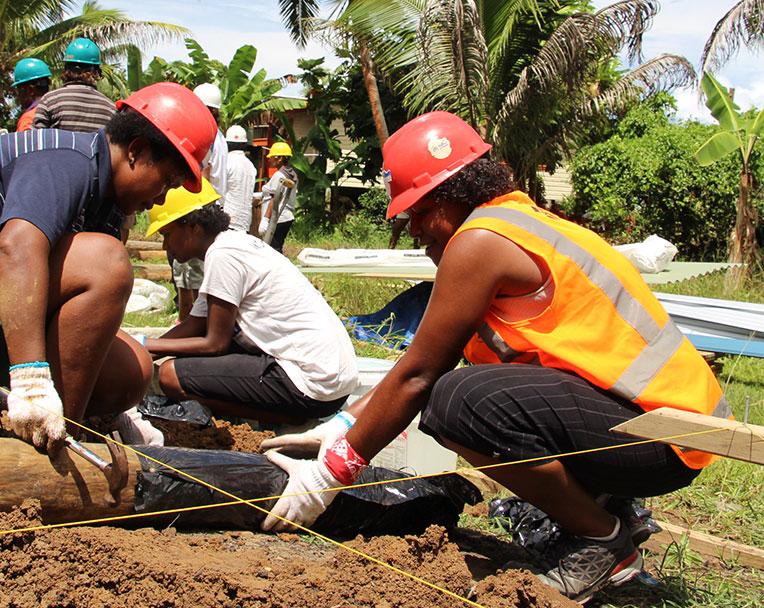 Maria during the ADB-funded construction training program for women