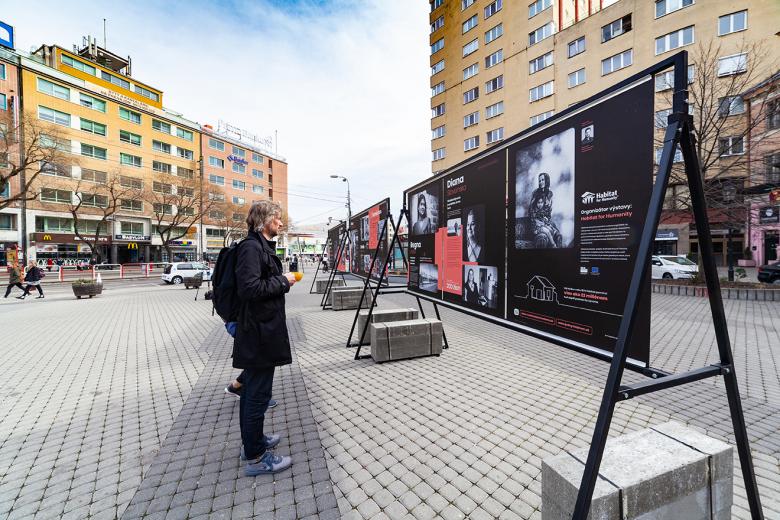 Photo exhibition in the center of Bratislava city in Slovakia 