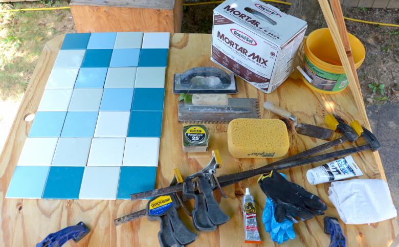 Tile and supplies.