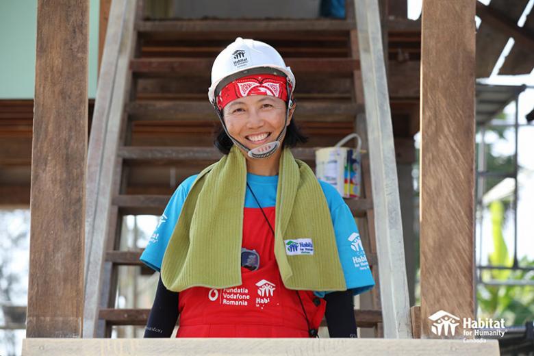 Veteran volunteer Olivia Wong at Cambodia Big Build 2019.