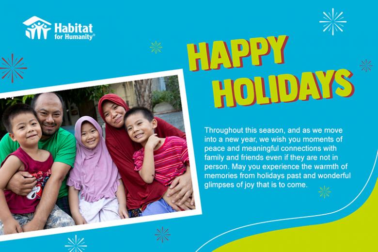 2020 Happy Holidays e-card designed by Habitat's Asia-Pacific area office