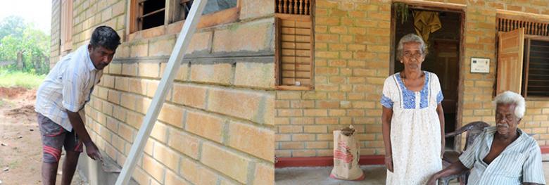 Manoharan (left) built a home for his parents (right) 