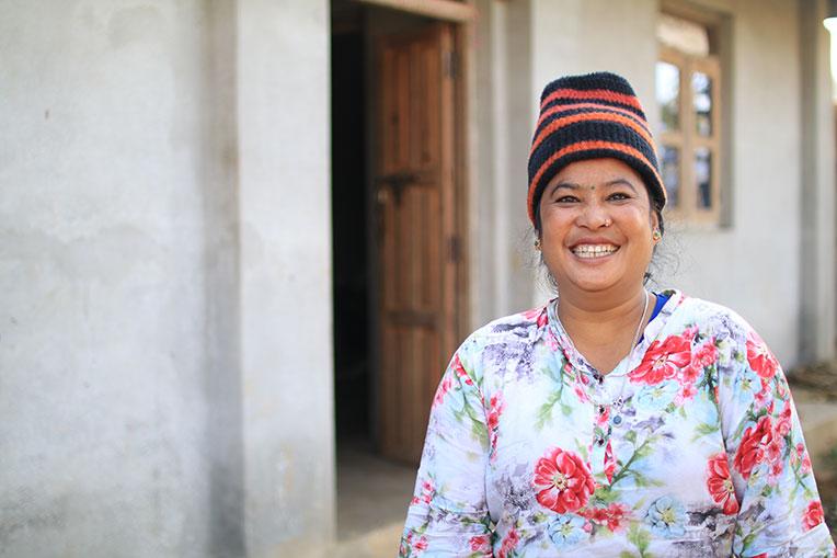 Samita rebuilt her house after it was destroyed during the 2015 Nepal earthquake 