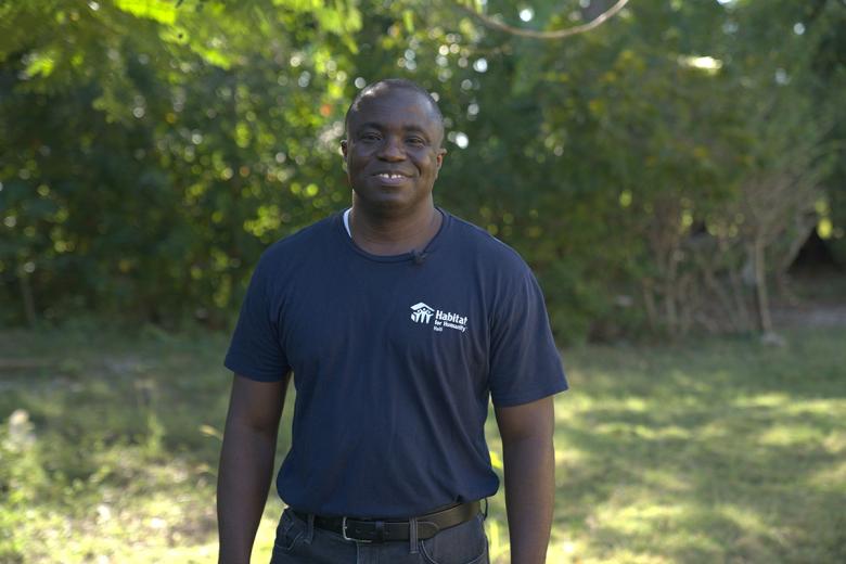 Jean Frenel Tham smiling in a Habitat shirt.