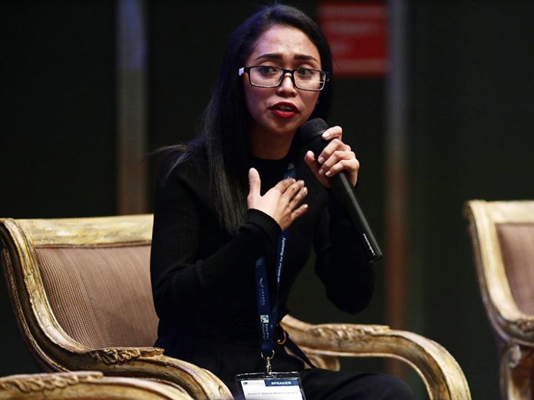 Philippine youth leader Mardee Tangian at 2019 Asia-Pacific Housing Forum's Youth Congress