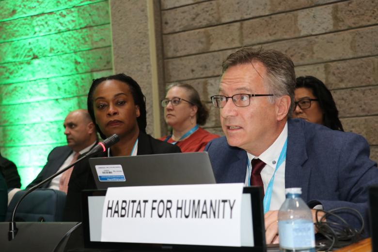 Stephen Seidel, Senior Director Technical Partnerships and Program Effectiveness Habitat for Humanity presenting Habitat for Humanity's statement