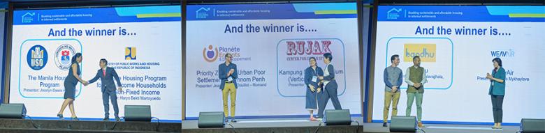 Winners and finalists of Innovation Awards congratulate each other