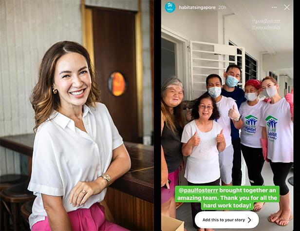 Soo-Lin Lee (L) with Singapore volunteers at Project HomeWorks