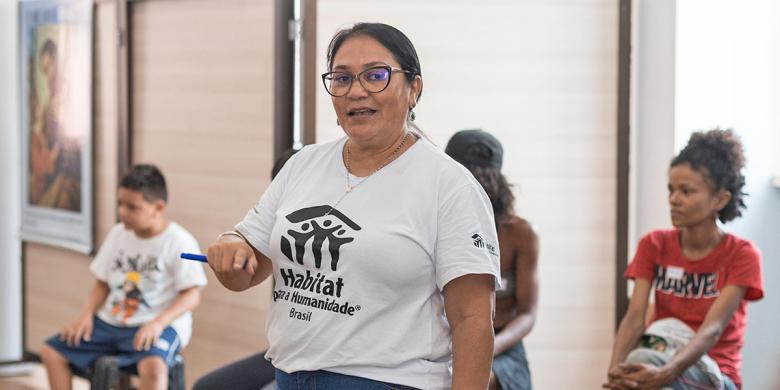 Equipo oficina Brasil durante el taller sobre dignidad menstrual para personas menstruantes en situación de vulnerabilidad en octubre de 2024