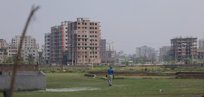 Beguntila informal settlement in Dhaka.