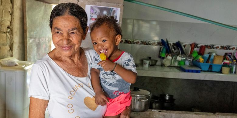 Isabel was displaced from her hometown due to violence in Colombia. 