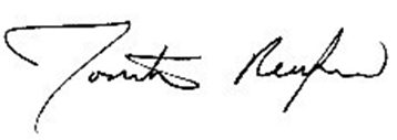 Signature of Jonathan Reckford